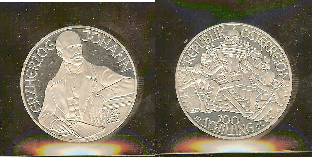 Austria 100 schilling Erzherzog Johann 1994 FDC